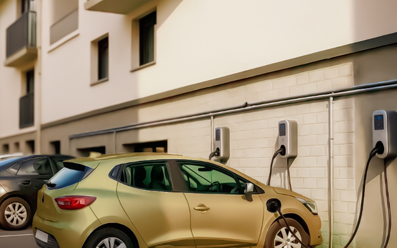bornes de recharge parking extérieur copropriété